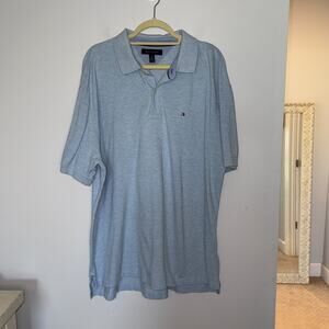Tommy Hilfiger Mens NWOT Heather Blue Polo Size XXL Cotton Prep Business Casual